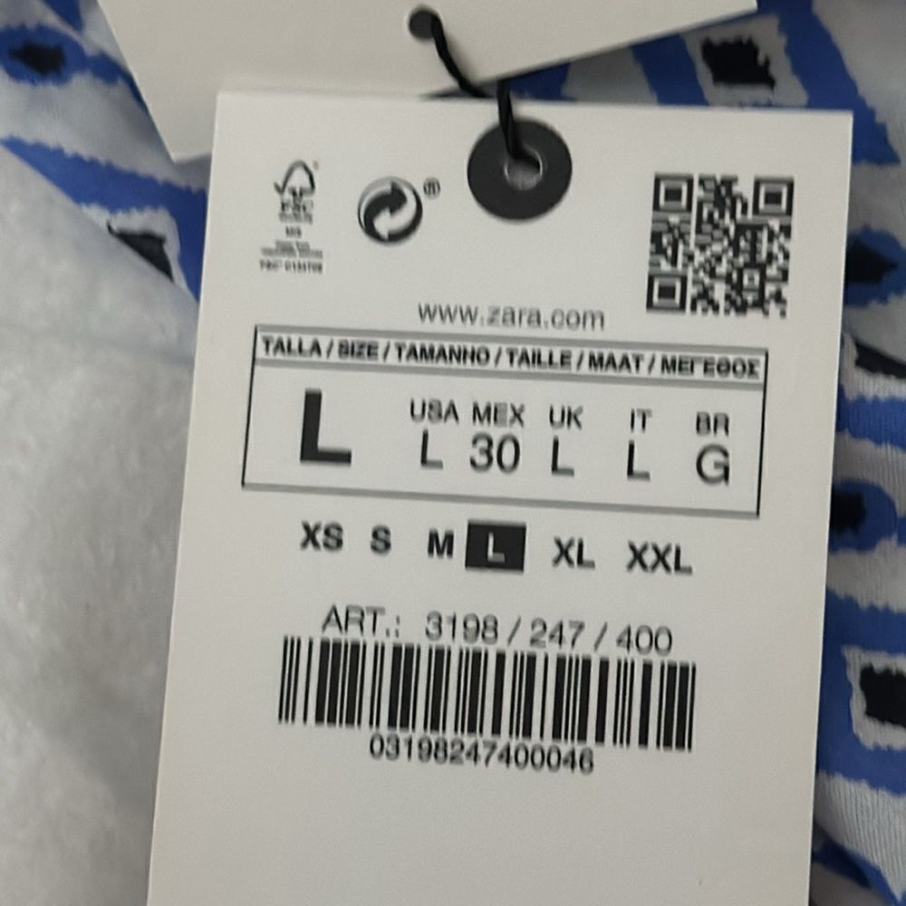 ZARA Blue Printed Pants with Pockets NWT Sizes M & L - Picture 6 of 10